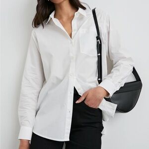 Oversized White Button-Up Shirt